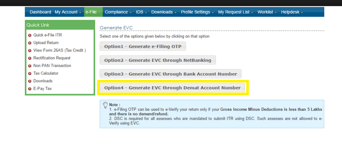 generate evc through demand account number