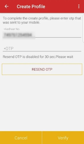 Enter The Received OTP & Select The “Verify” Button