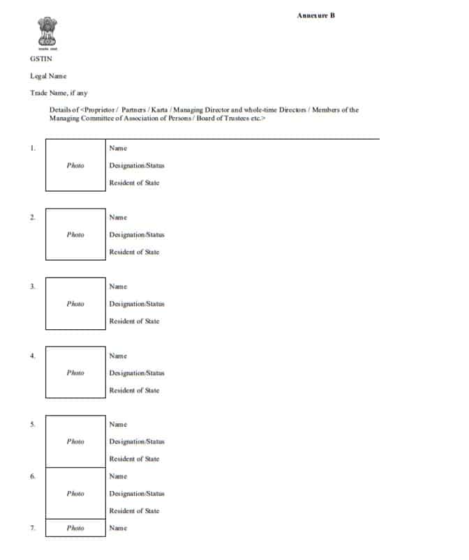 Sample of GST Registration Certificate